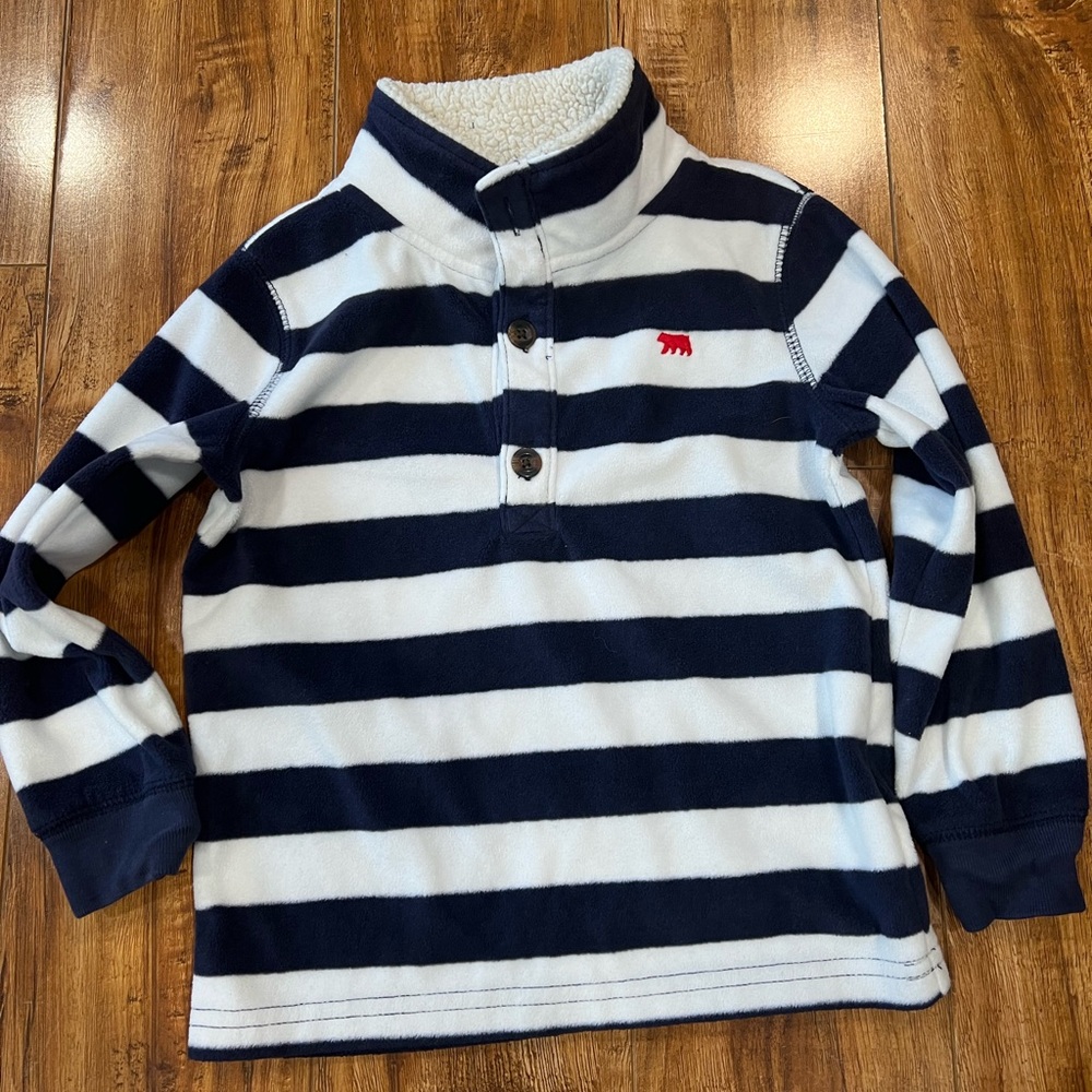 Boys 3T Carter’s blue & white stripped fleece sweatshirt